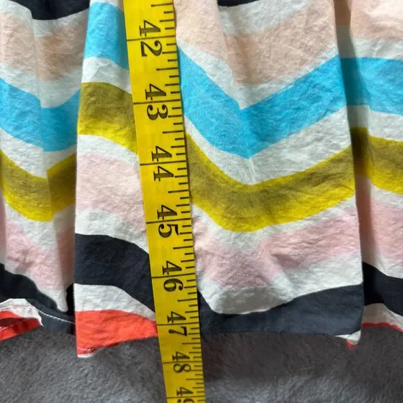 Farm Rio Sleeveless Ruffle Maxi Dress Wave Stripe Colorful Smocked Medium L200 - Picture 8 of 12